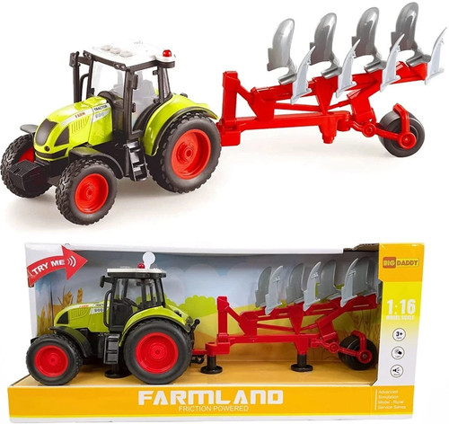 Farm tractor truck toy plow - farm,