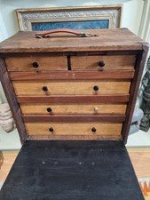 Scratch Built Vintage Engineers Drawers Carpenters Tool Box Chest, 5 Drawers