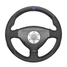 Black Suede Leather Steering Wheel Cover for Mitsubishi Lancer Evolution EVO VI