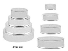 4 TIER HEAVY DUTY OVAL WEDDING CAKE TINS  6" 8" 10" 12"