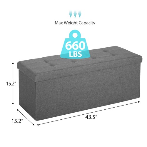 Folding fabric ottoman - 43",
