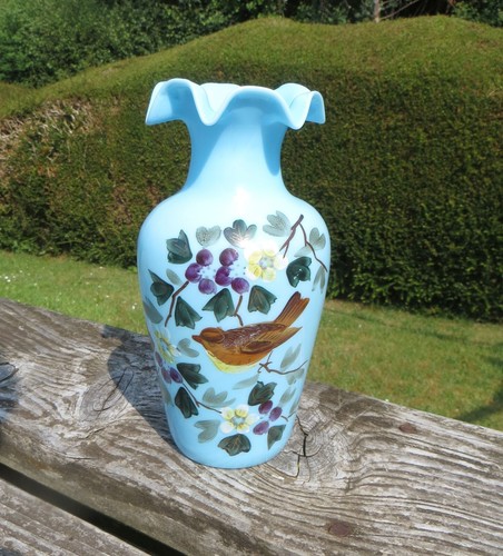 Victorian hand painted opaline - hand,