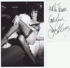 *The Stud *The Bitch JOAN COLLINS @92 signed white Card/Scantily Clad PC Pic