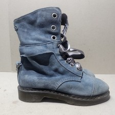 Dr. Martens Triumph Amilita Suede  Fabric  Lined Blue Combat Boots UK7 EU 41