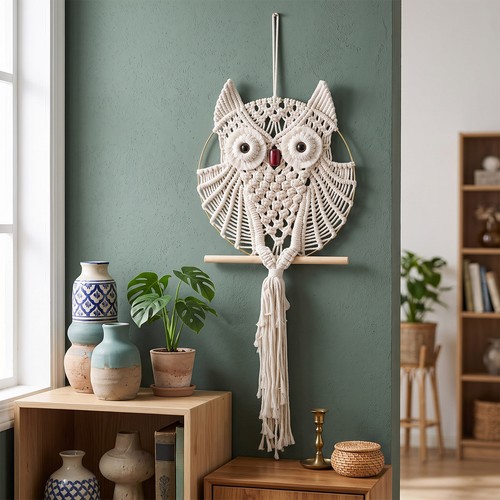 Boho owl wall hanging - owl,