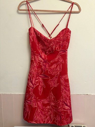 Zara red floral line dress - zara,