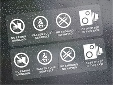 2 x Stickers Taxi No Smoking
