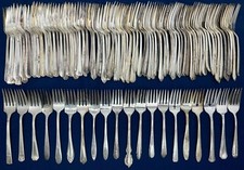 100 Silverplate SALAD FORKS Craft Lot SIMPLE Patterns Silverware Flatware
