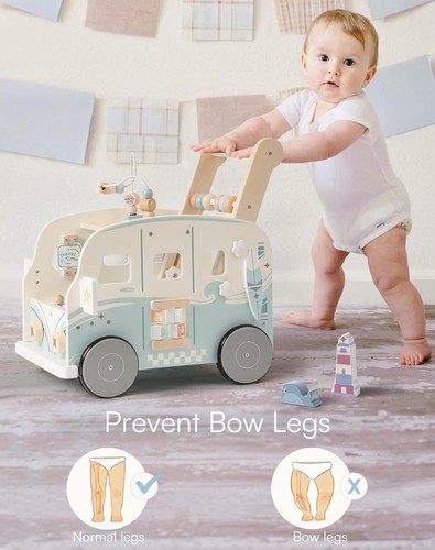Wooden baby walker push along - wooden,