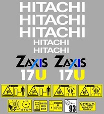 Decal Sticker Graphics set for: HITACHI ZAXIS 17U. Mini Digger Pelle Excavator