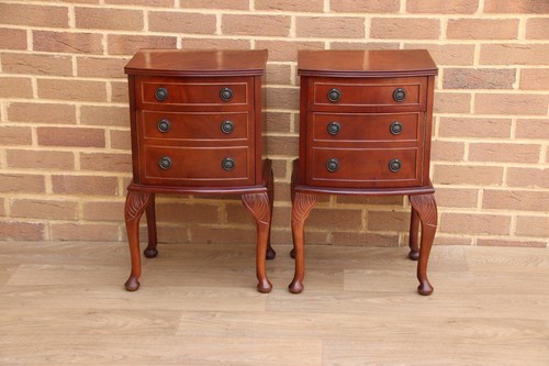 Pair mahogany queen anne - pair,