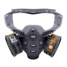 Full Face Gas Mask Paint Spray Chemical Factory Respirator Safety Work+Goggles