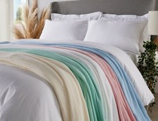 100% Cotton Soft Classic Lightweight Adult Size Cellular Blanket SINGLE BED SIZE