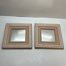 vintage pink wooden cottage core square mini mirror wall art gallery wall peach