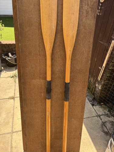 Vintage wooden boat oars - vintage,