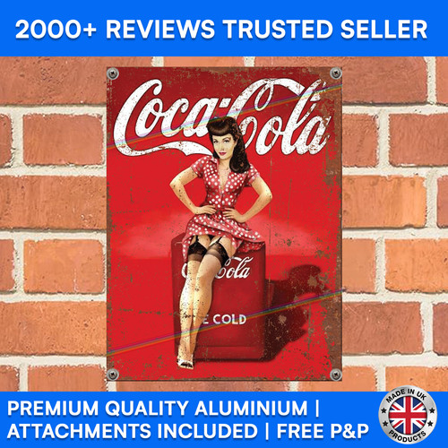 Coca cola metal sign vintage - coca,