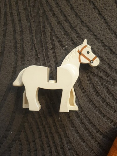 Lego horse white with movable - white,