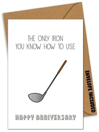 Funny golf anniversary card - funny,