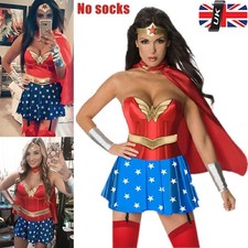 Wonder Woman Diana Superhero Costume Fancy Dress Outfit Cape Halloween Cosplay*