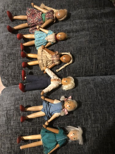 Vintage wooden peg dolls - 6,