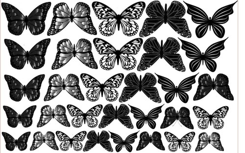Pre cut black butterflies - pre,