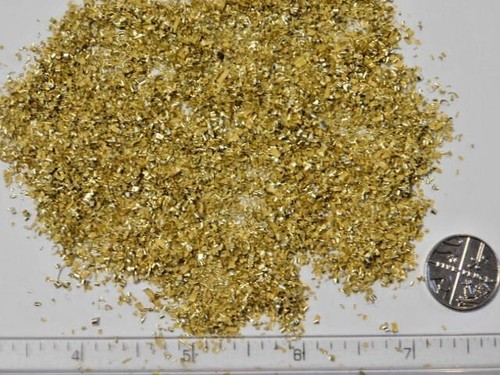 Brass swarf shavings - swarf, /shavings