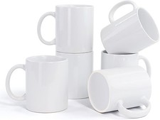 36 Sublimation Mugs 11oz White Handle Coated Heat Press Cups + 36 Smash Boxes