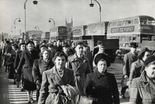 1950 Vintage HENRI CARTIER-BRESSON London Street Bus England People Photo Art