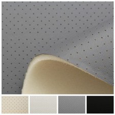 Headlining Foam Backed Off White Ivory Perforated Leather Vinyl 4mm Scrim