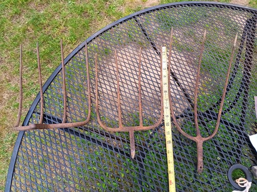 Antique hay pitch forks lot - hay,