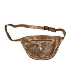 Vtg 90s Brown Croc Embossed