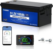 DCHOUSE 48V 100AH Golf Cart Battery, LCD Monitor & Mobile APP Bluetooth