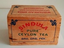 Vintage Ceylon Tea Wooden Tea