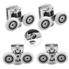 4pcs Twin Shower Door Wheels Heavy Duty Zinc Alloy Top Bottom Rollers Runners