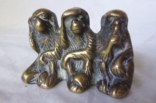 Vintage cast brass three wise - vintage,