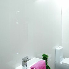 Bathroom Panel PVC Cladding for Wall Ceiling Shower Gloss White 5mm 2600mm 250mm