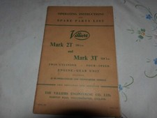 Operating Instructions and Spare Parts List Villiers Mark 2T  and mark 3T 1960