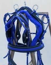 PVC  BIOTHATNE TIE DOWN DRIVING HARNESS BLUE/BLACK COLOR IN ALL SIZES