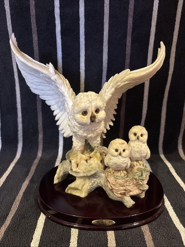 Owl flight figurine mounted - owl,