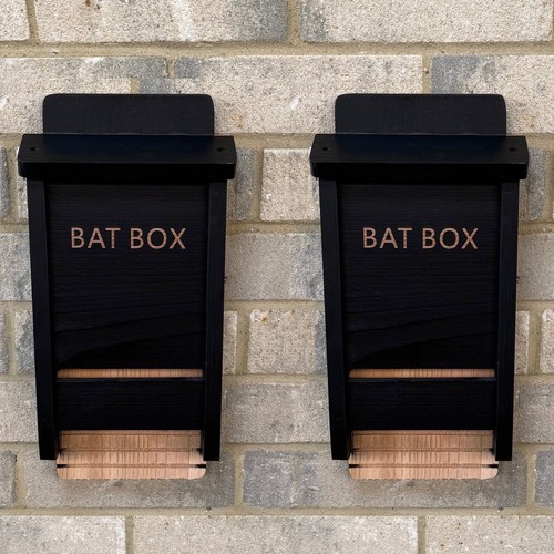 Black wooden bat house box - house, for