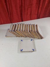 Set Of 14 Reclaimed Antique French Hand Painted Tiles