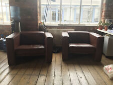 mid century leather club chairs