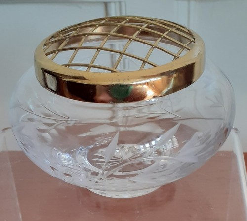 Vintage acid etched glass rose - vintage,