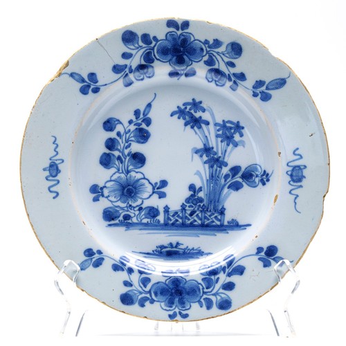 English delftware plate - delftware, blue