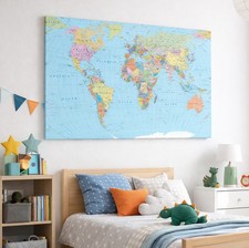 World Map Canvas Wall Art