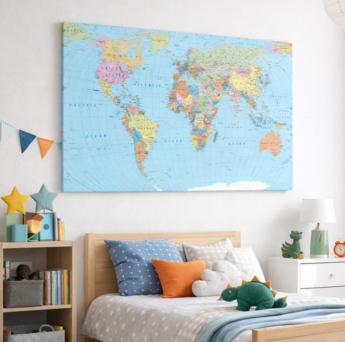 World map canvas - world, art