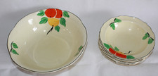 ROYAL VENTON WARE ART DECO 7  PIECE FRUIT DISH SET BOLD VIBRANT HAND PAINTED