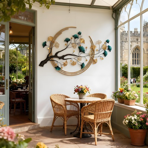 Ginkgo tree leaf metal wall - metal,