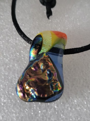 Dichroic fused glass teardrop - dichroic,