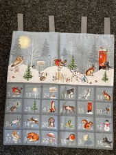 Beautiful Handmade Animals Christmas Fabric Advent Calendar With Pockets